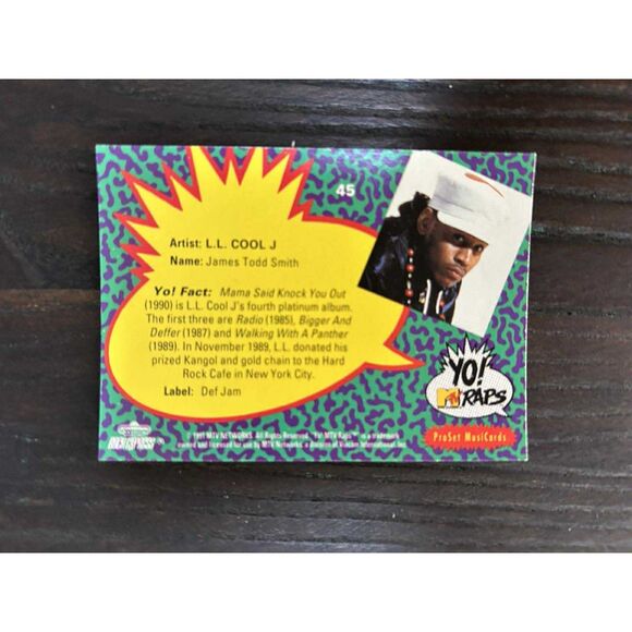 Proset Yo! MTV Raps Musicards Card LL Cool J RC 45 - Picture 2 of 2